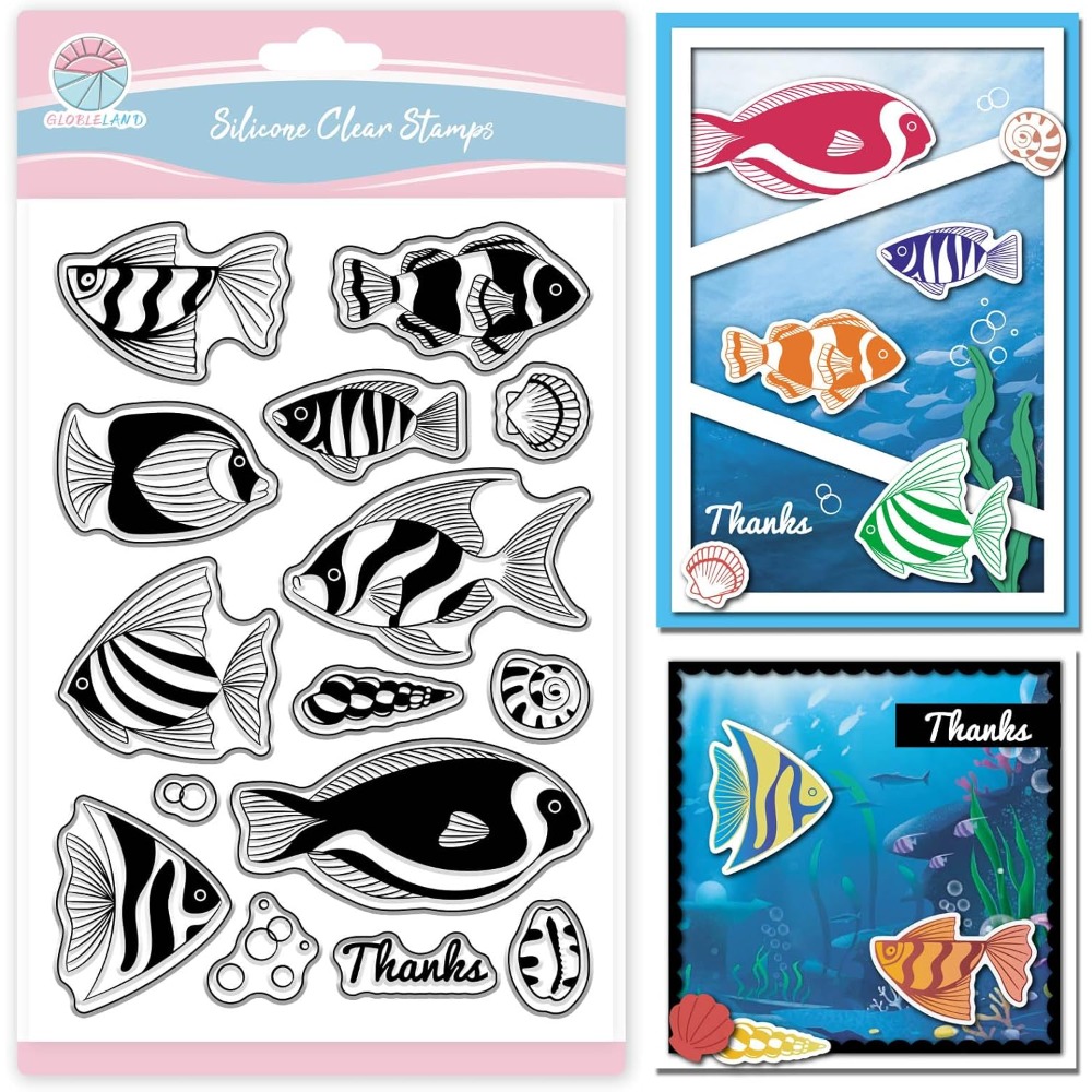 Clear Silicone Stamps For Card Making - Timbres transparents de poisson clown d'été