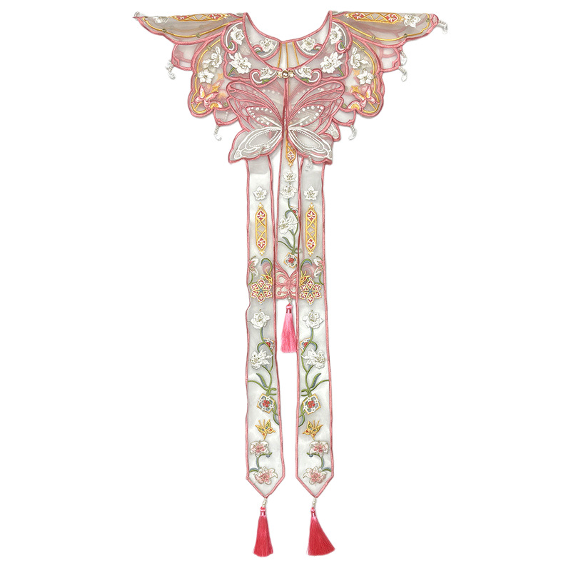 Embroidery - Écharpe à franges avec broderie de