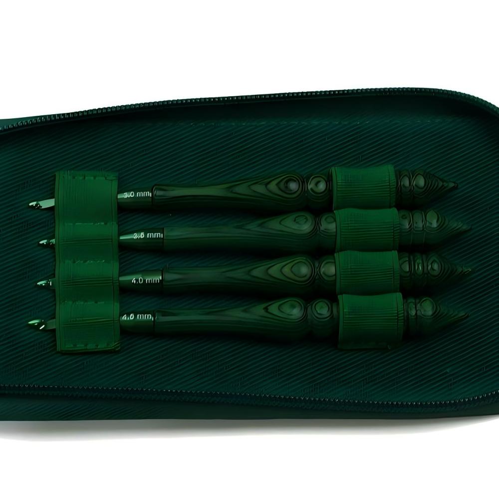 Wooden Crochet Hooks Ergonomic Handle - Ensemble d'aiguilles à crochet, manche en