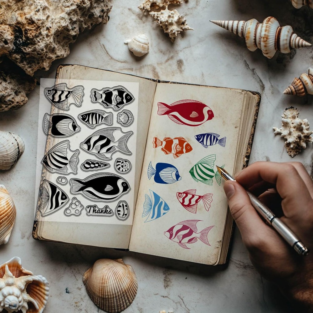 Timbres transparents de poisso - Clear Silicone Stamps For Card Making avis et prix