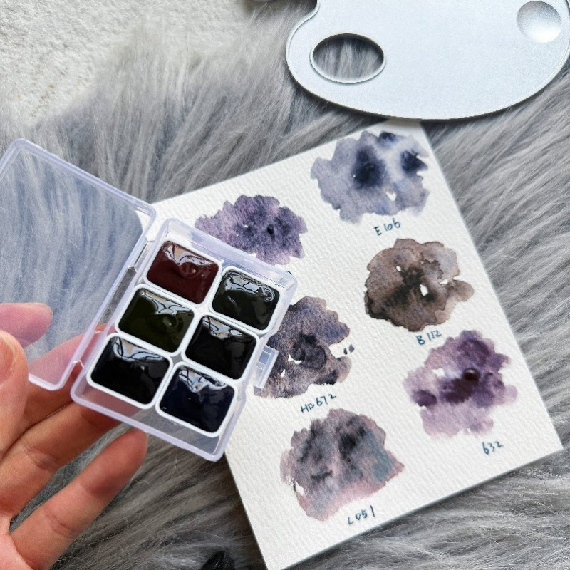 6 Couleurs 1ml Collection Nuit - Watercolor Paint Set Solid Pigment avis et prix